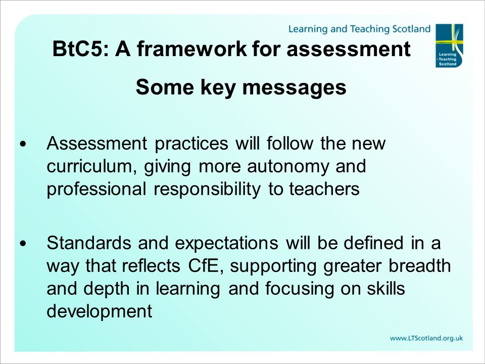 BtC5: A framework for assessment