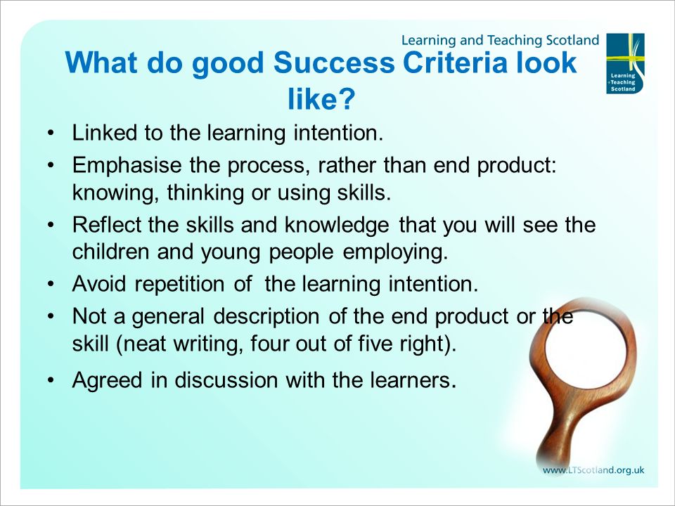 What do good Success Criteria look like