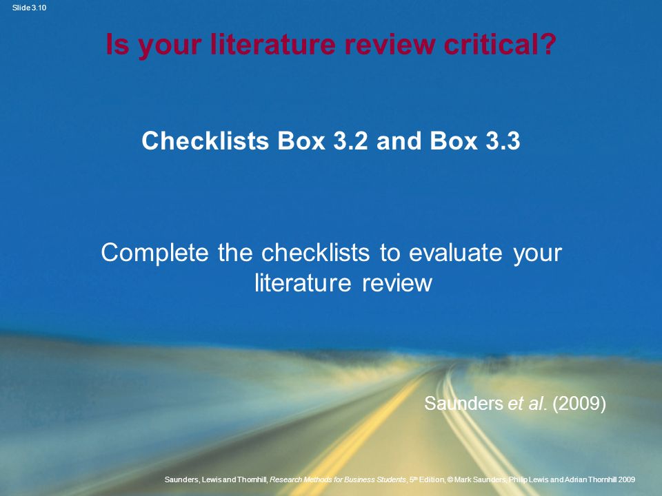 Is your literature review critical
