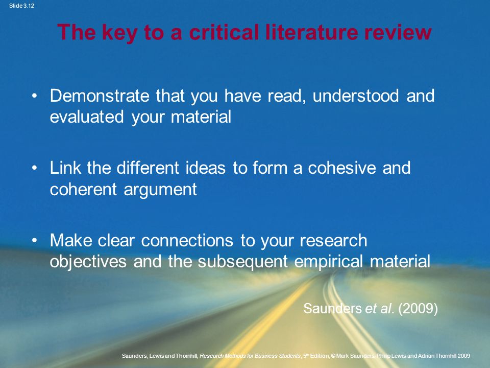 The key to a critical literature review