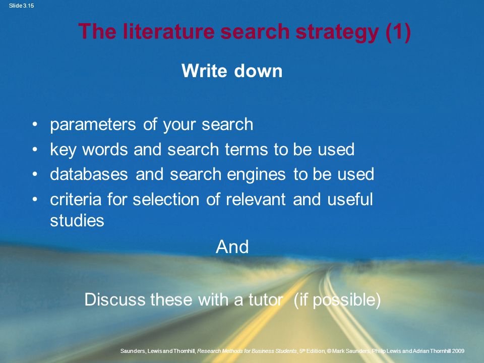 The literature search strategy (1)
