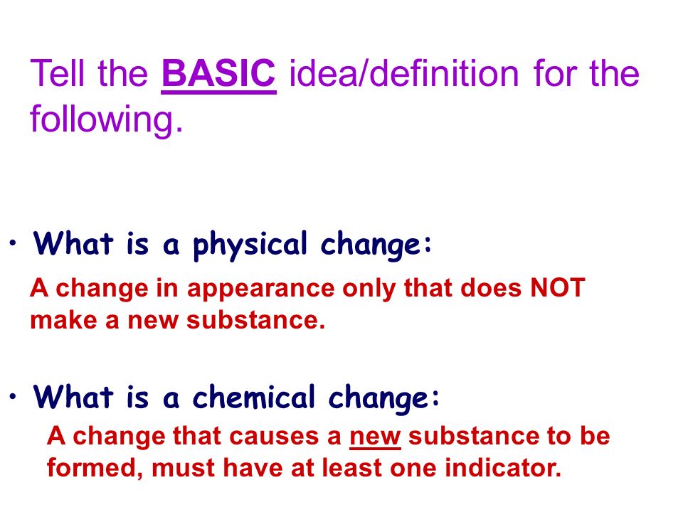 Tell the BASIC idea/definition for the following.