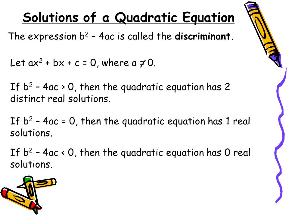 Solutions of a Quadratic Equation