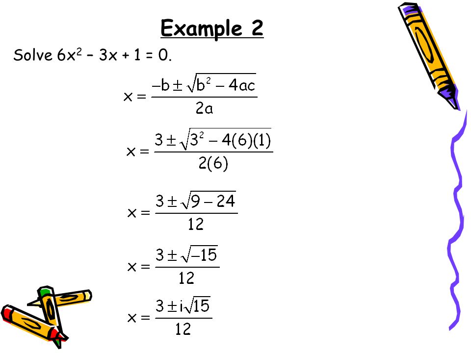 Example 2 Solve 6x2 – 3x + 1 = 0.
