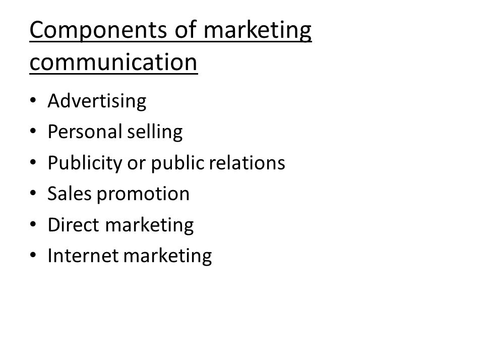 Components of marketing communication