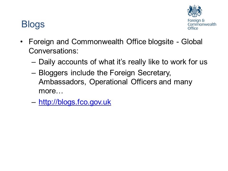 Blogs Foreign and Commonwealth Office blogsite - Global Conversations: