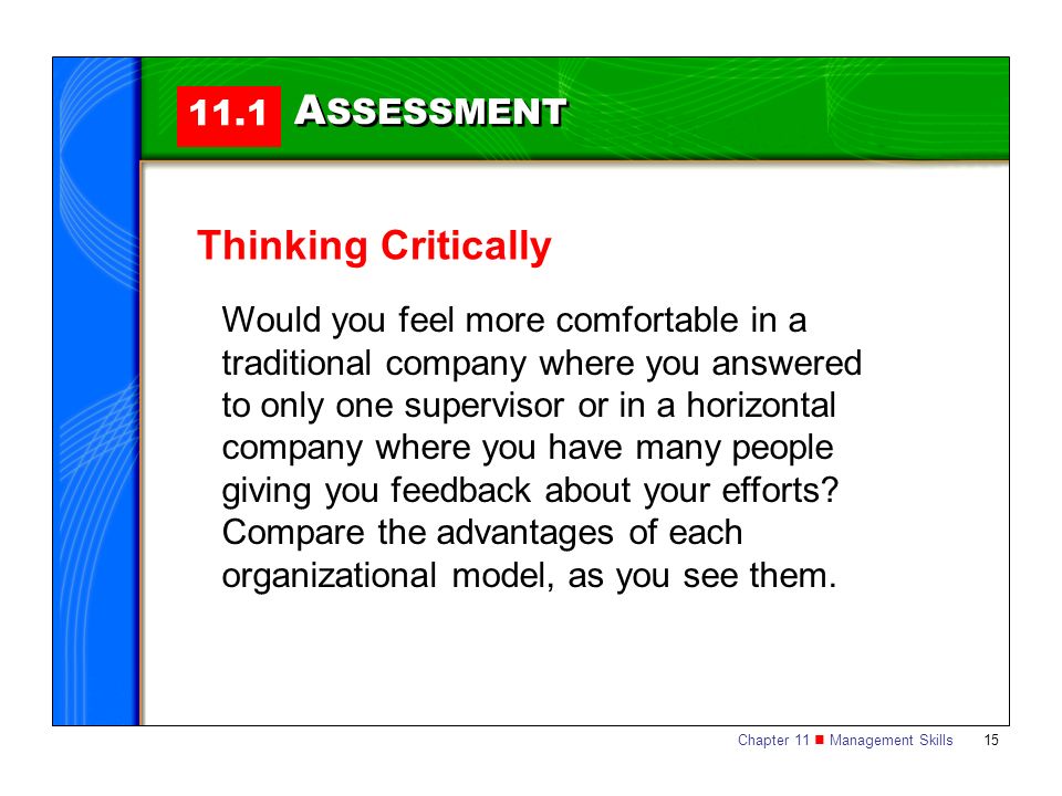 ASSESSMENT Thinking Critically 11.1