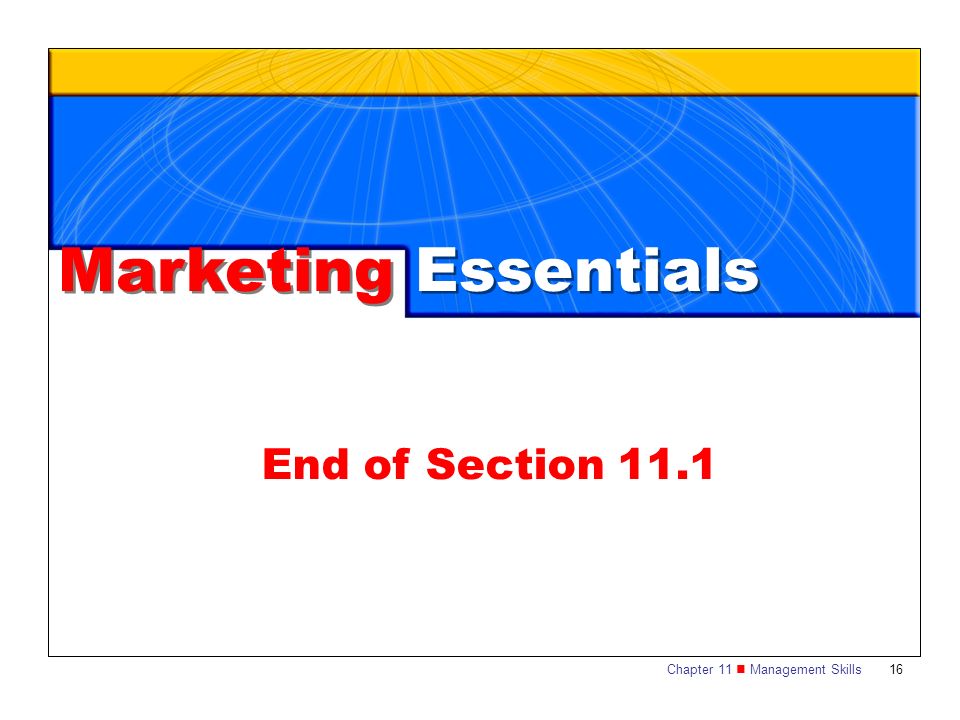 Marketing Essentials End of Section 11.1