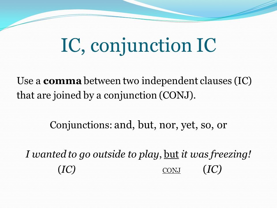 IC, conjunction IC