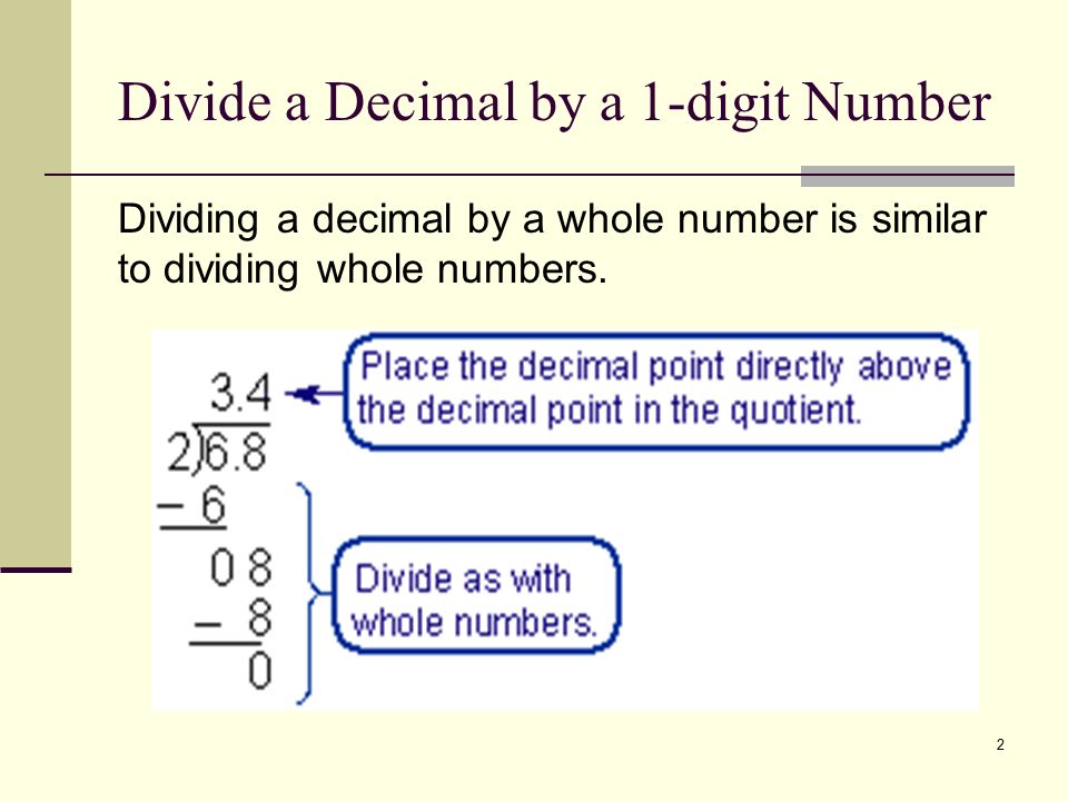Divide a Decimal by a 1-digit Number