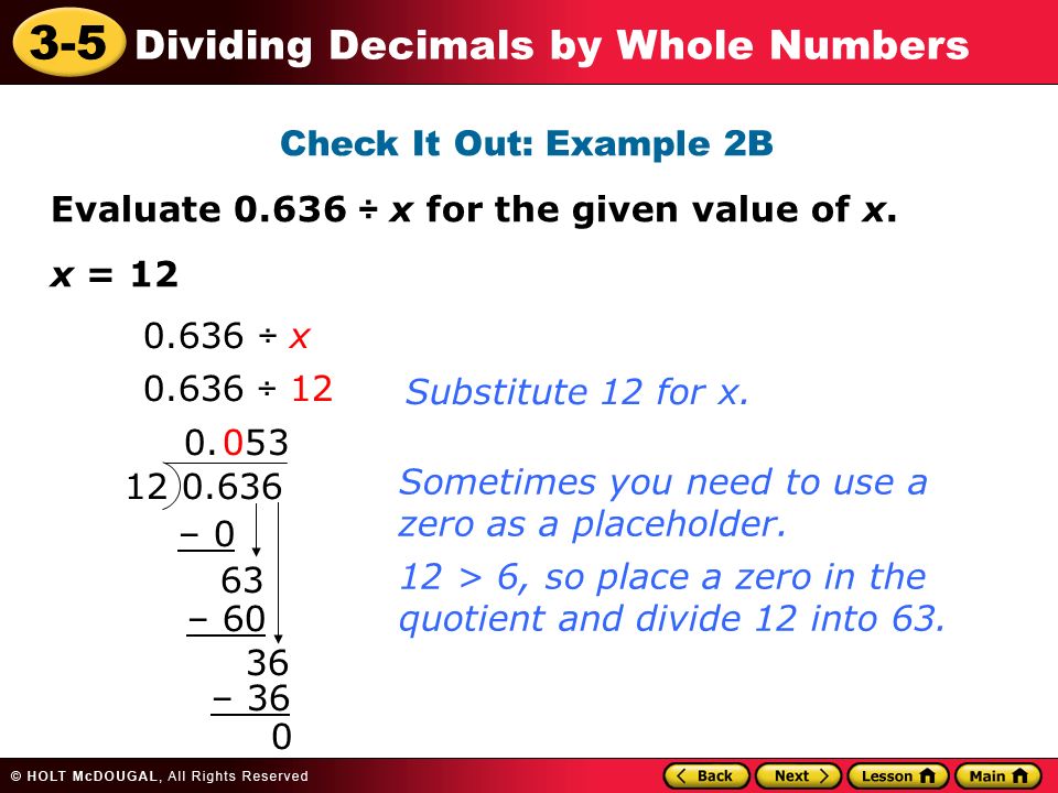 Check It Out: Example 2B Evaluate ÷ x for the given value of x. x = ÷ x ÷ 12.