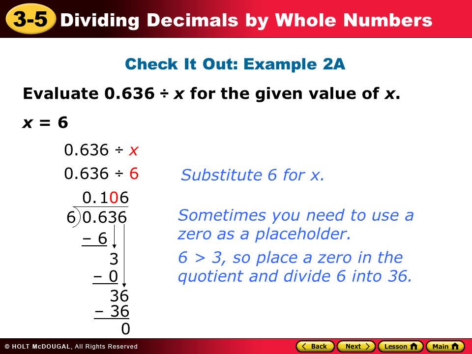 Check It Out: Example 2A Evaluate ÷ x for the given value of x. x = ÷ x ÷ 6.