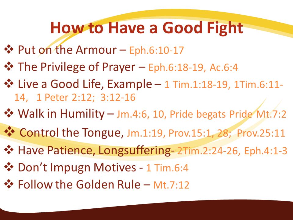 How to Have a Good Fight Put on the Armour – Eph.6: The Privilege of Prayer – Eph.6:18-19, Ac.6:4.