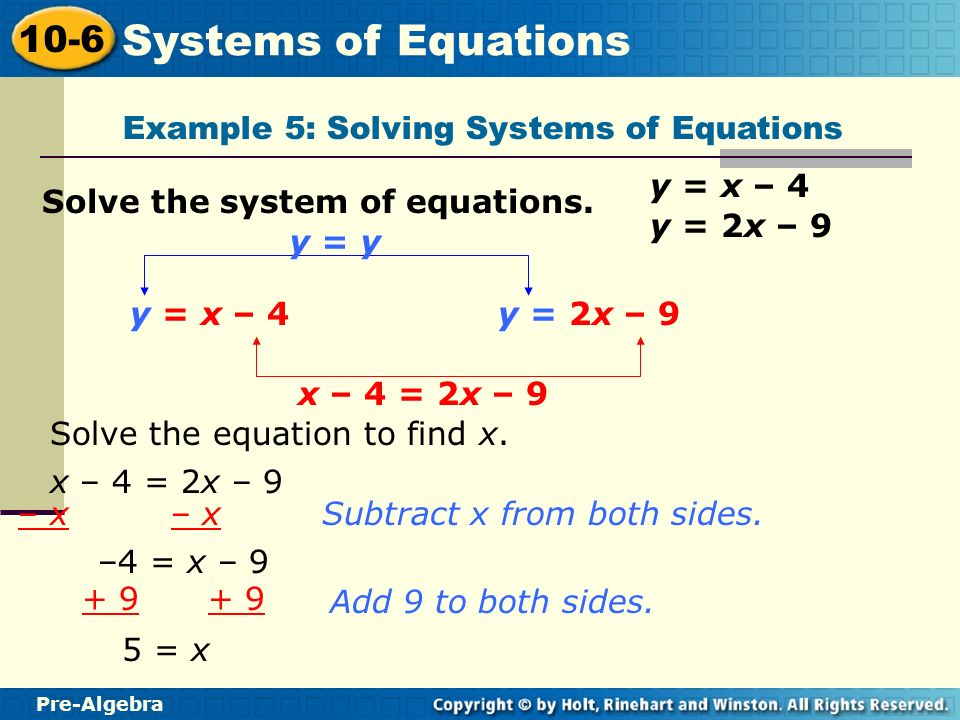 Example 5: Solving Systems of Equations
