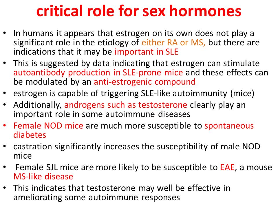 critical role for sex hormones