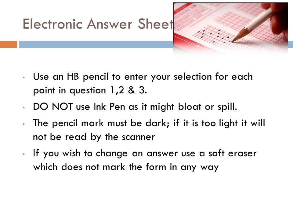 Electronic Answer Sheet