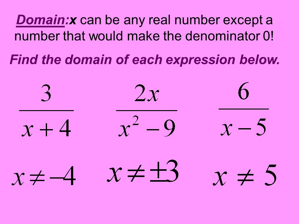 Find the domain of each expression below.