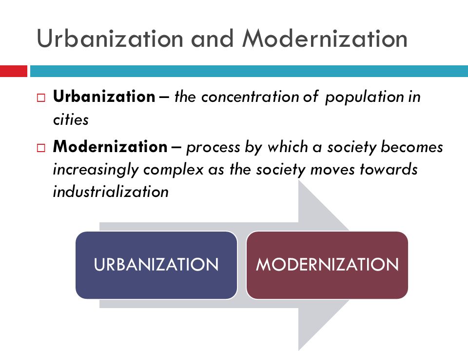 Urbanization and Modernization