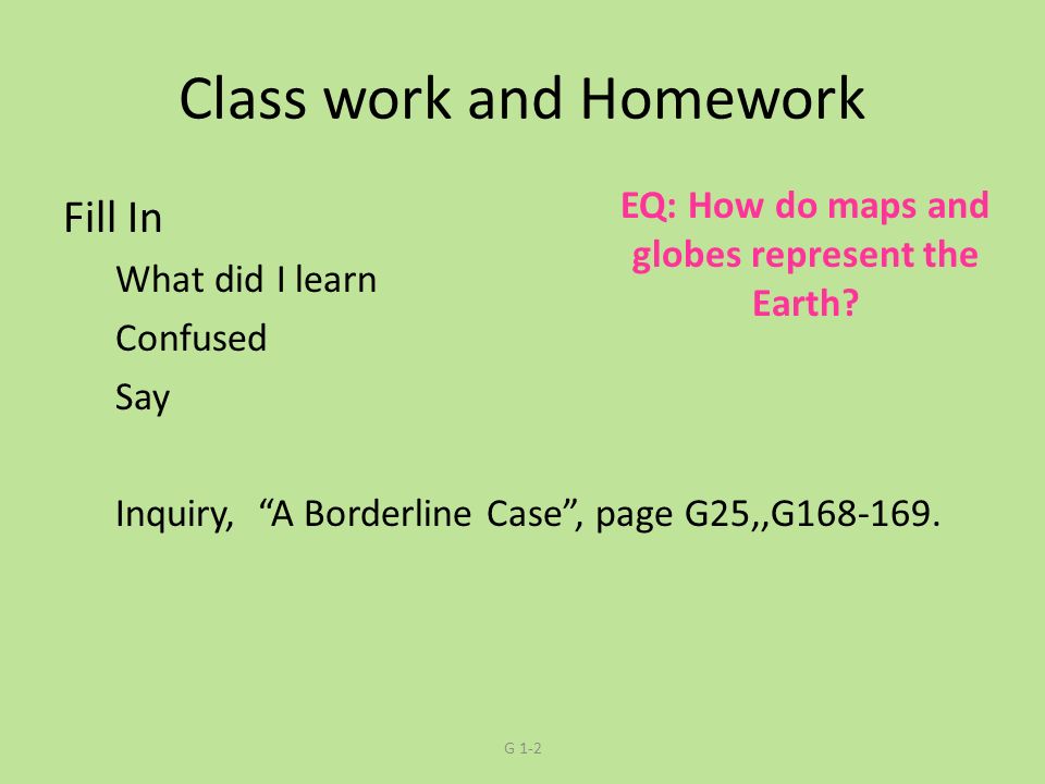 Class work and Homework