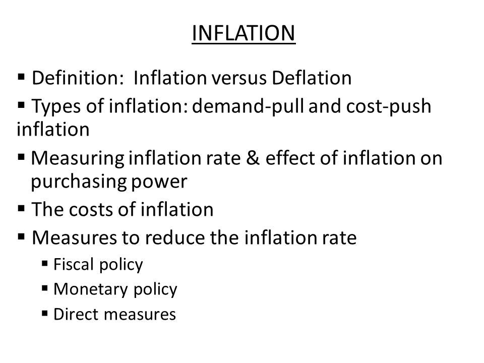 Inflation Definition Inflation Versus Deflation Ppt Video