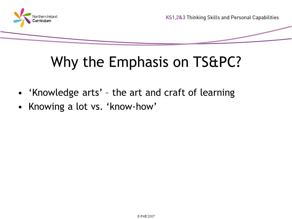 Why the Emphasis on TS&PC