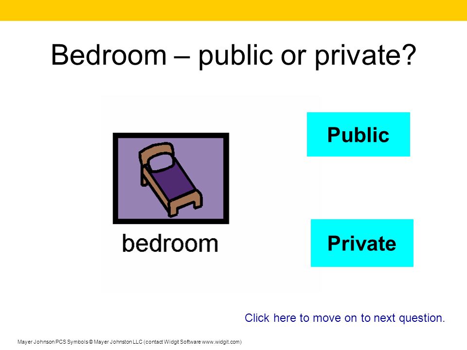 Bedroom – public or private
