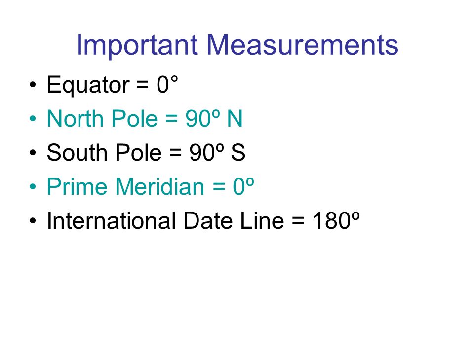 Important Measurements