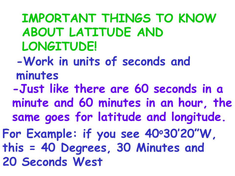 IMPORTANT THINGS TO KNOW ABOUT LATITUDE AND LONGITUDE!