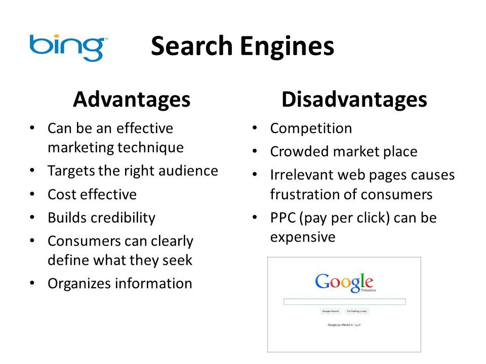 Search Engines Advantages Disadvantages