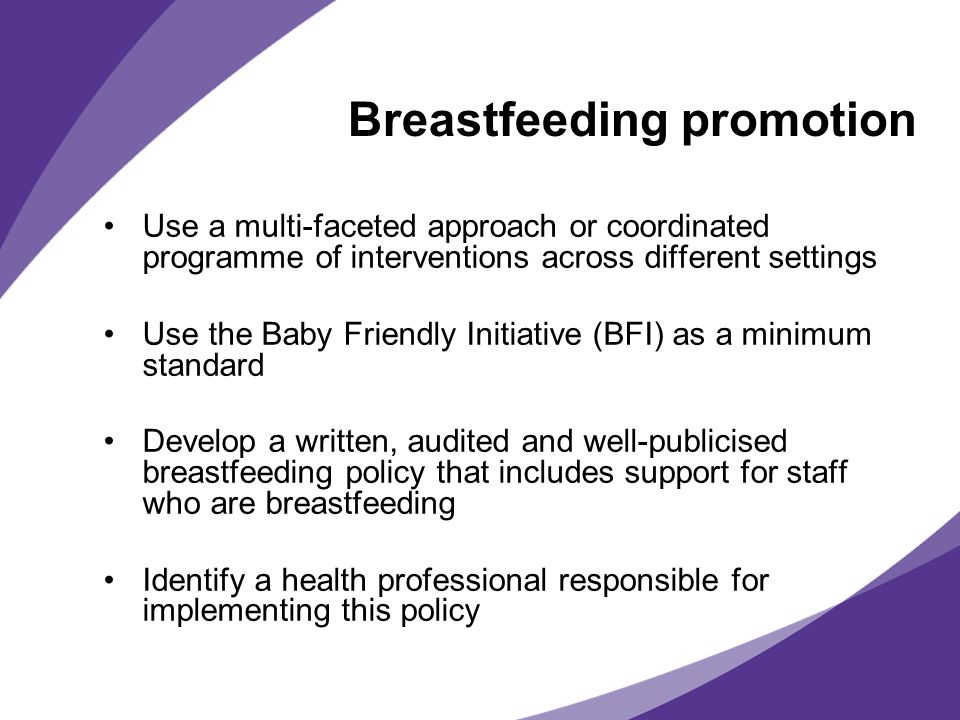 Breastfeeding promotion