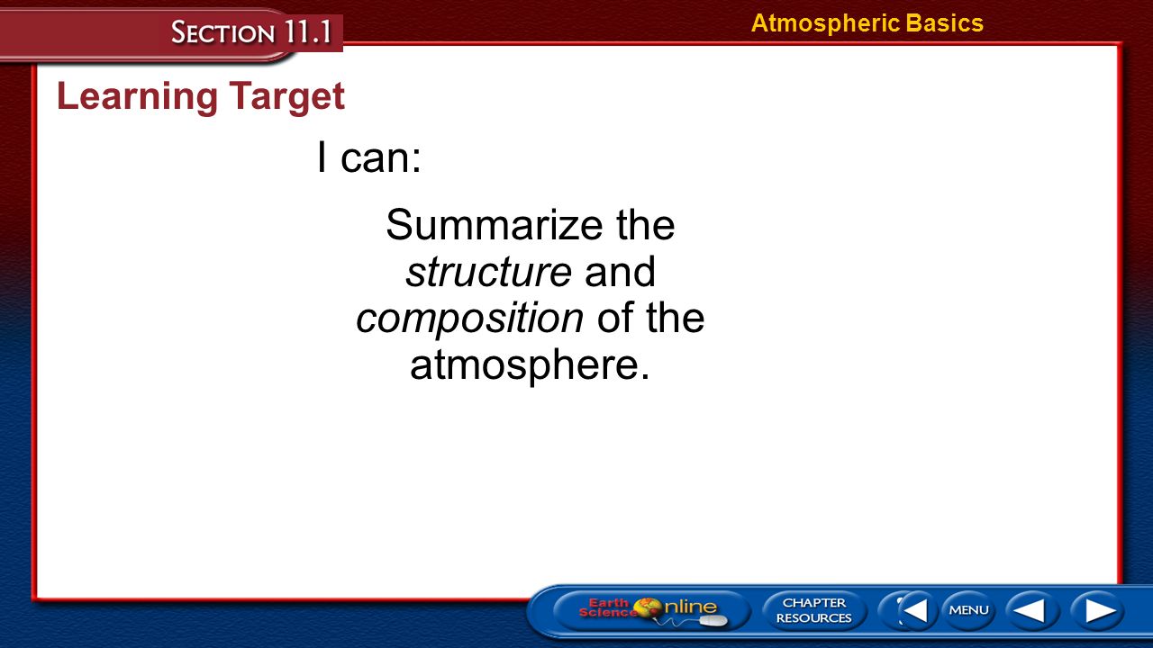 Summarize the structure and composition of the atmosphere.