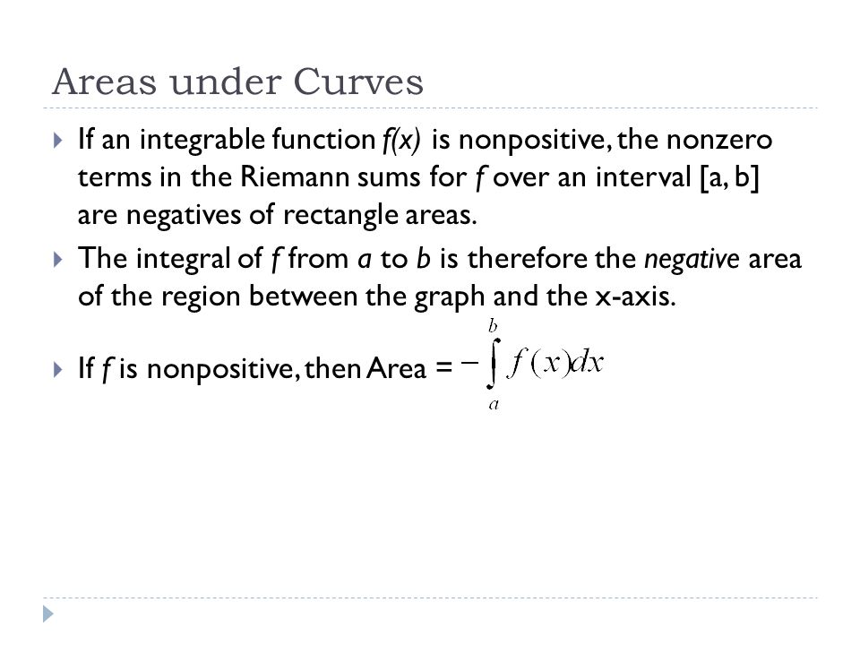 Areas under Curves