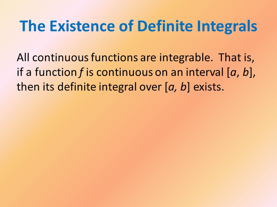 The Existence of Definite Integrals