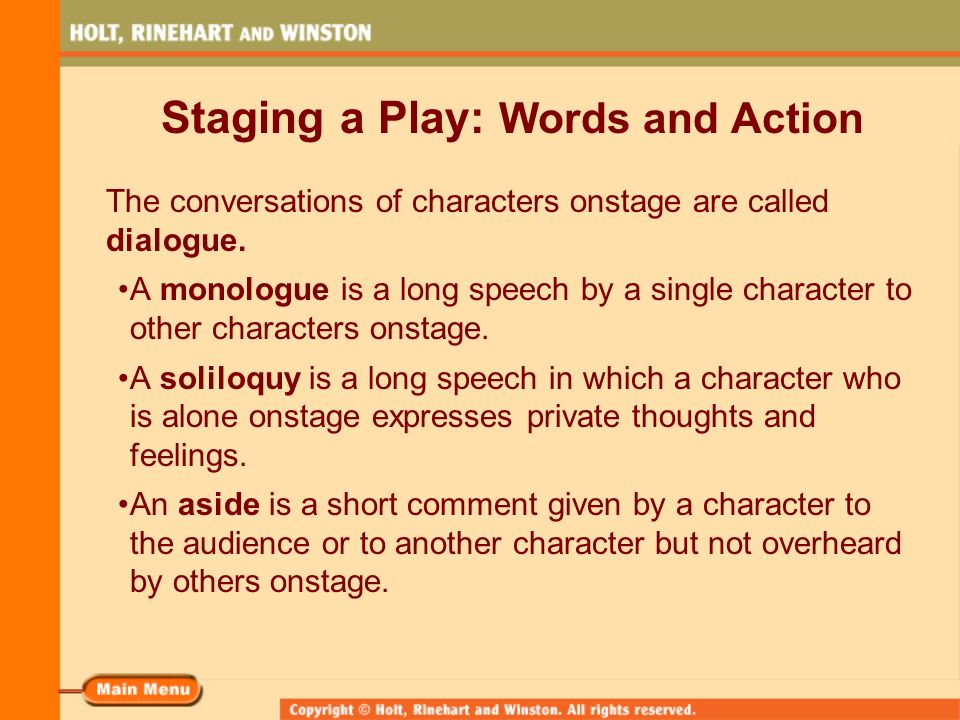 Staging a Play: Words and Action