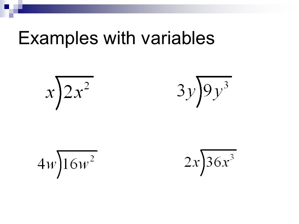Examples with variables