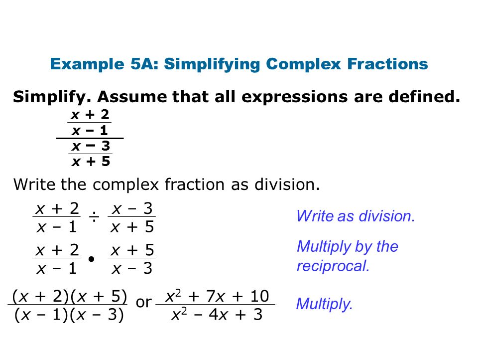 Example 5A: Simplifying Complex Fractions