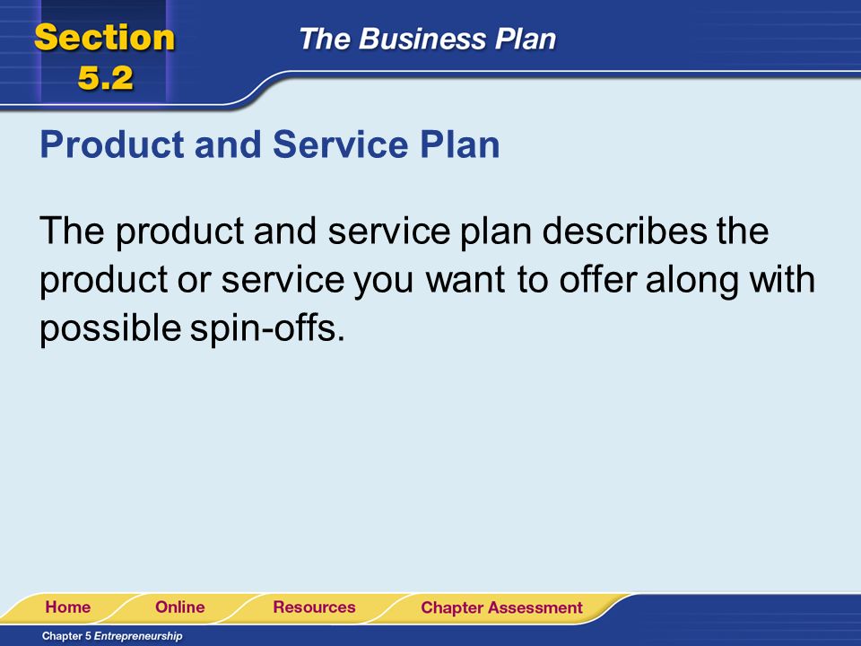 Product and Service Plan