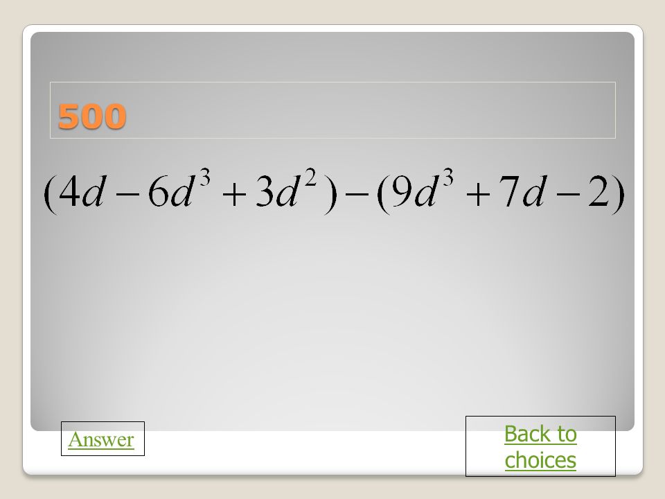 a 500 Back to choices Answer