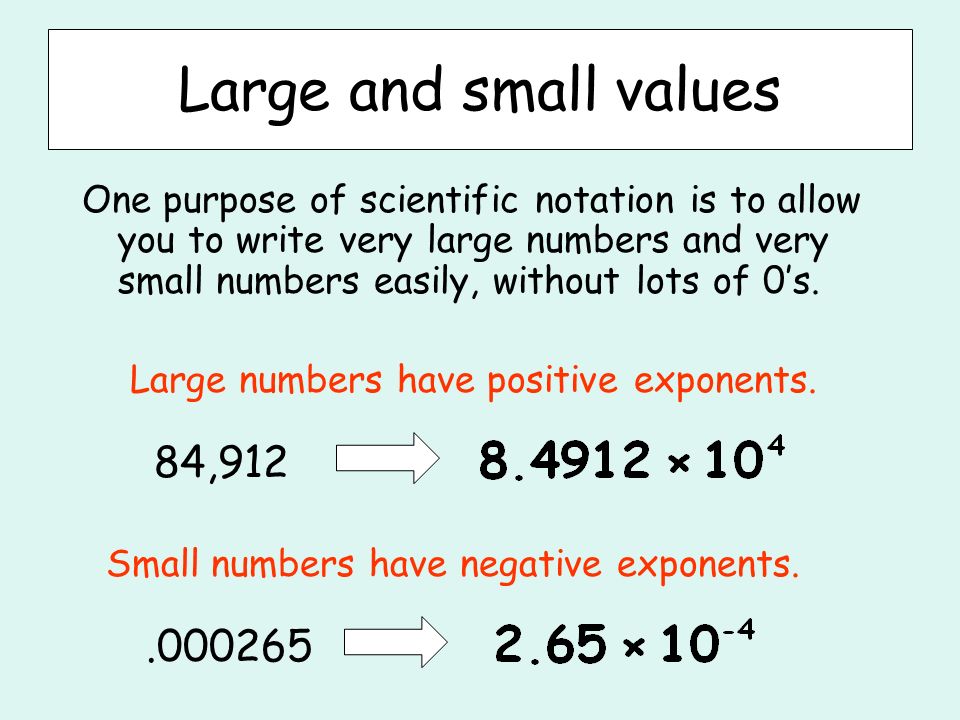 Large and small values