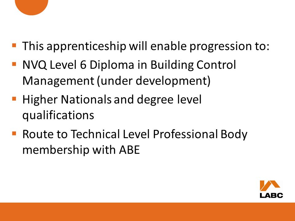 This apprenticeship will enable progression to: