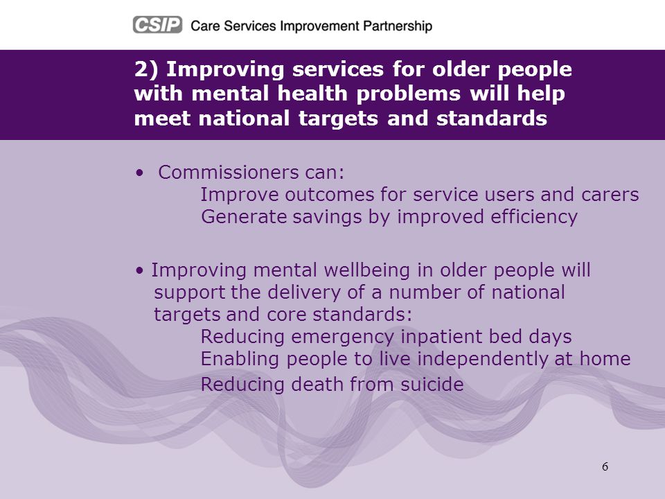 2) Improving services for older people