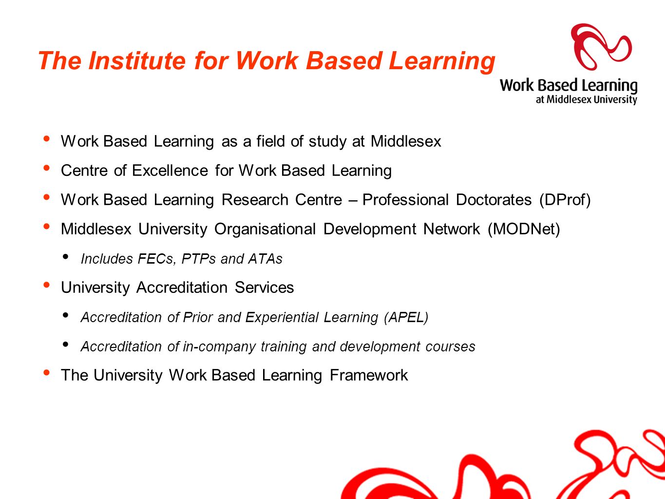 The Institute for Work Based Learning