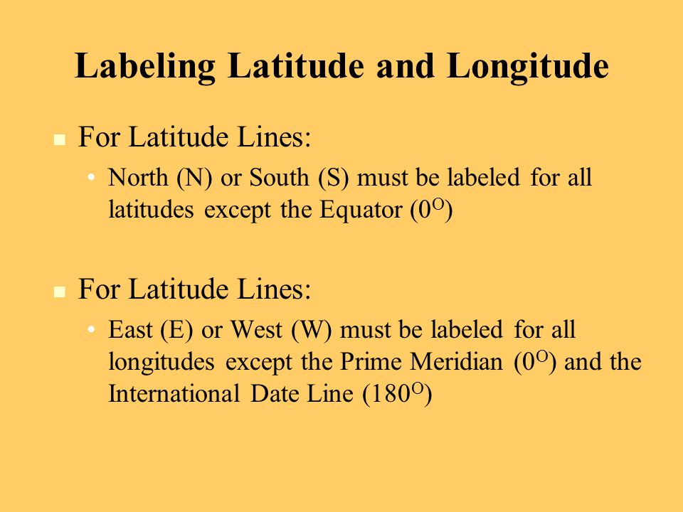 Labeling Latitude and Longitude