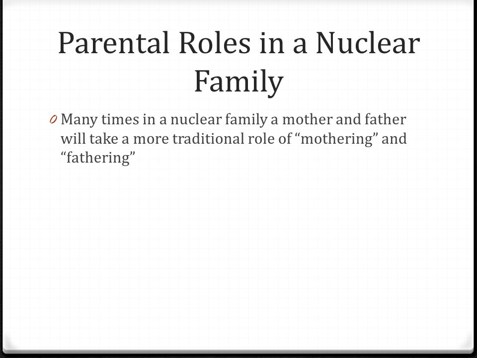 Parental Roles in a Nuclear Family