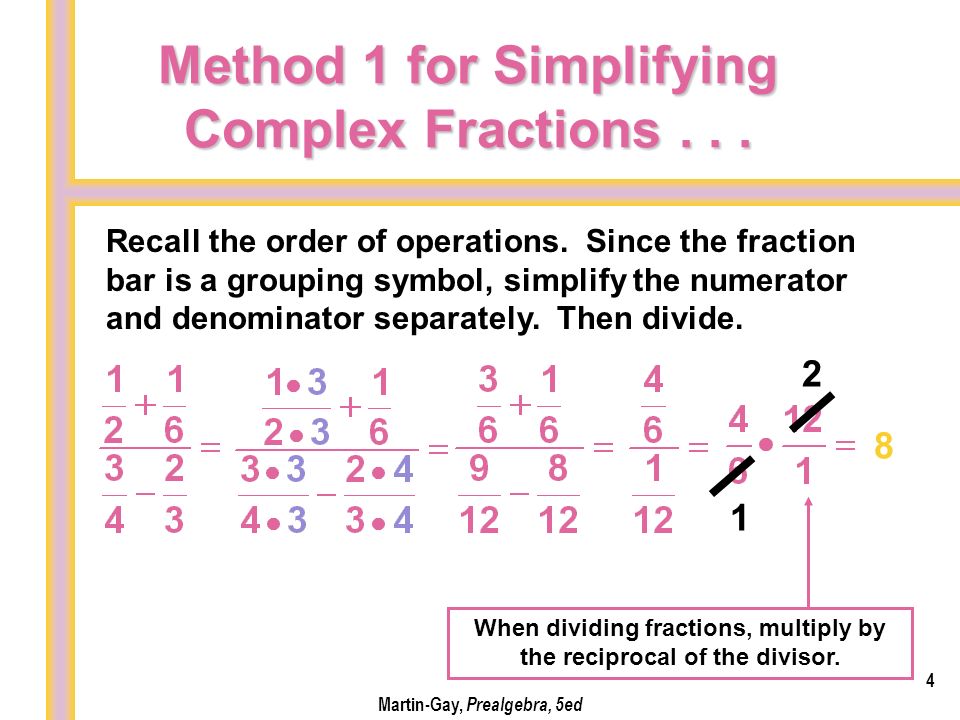 Method 1 for Simplifying Complex Fractions . . .