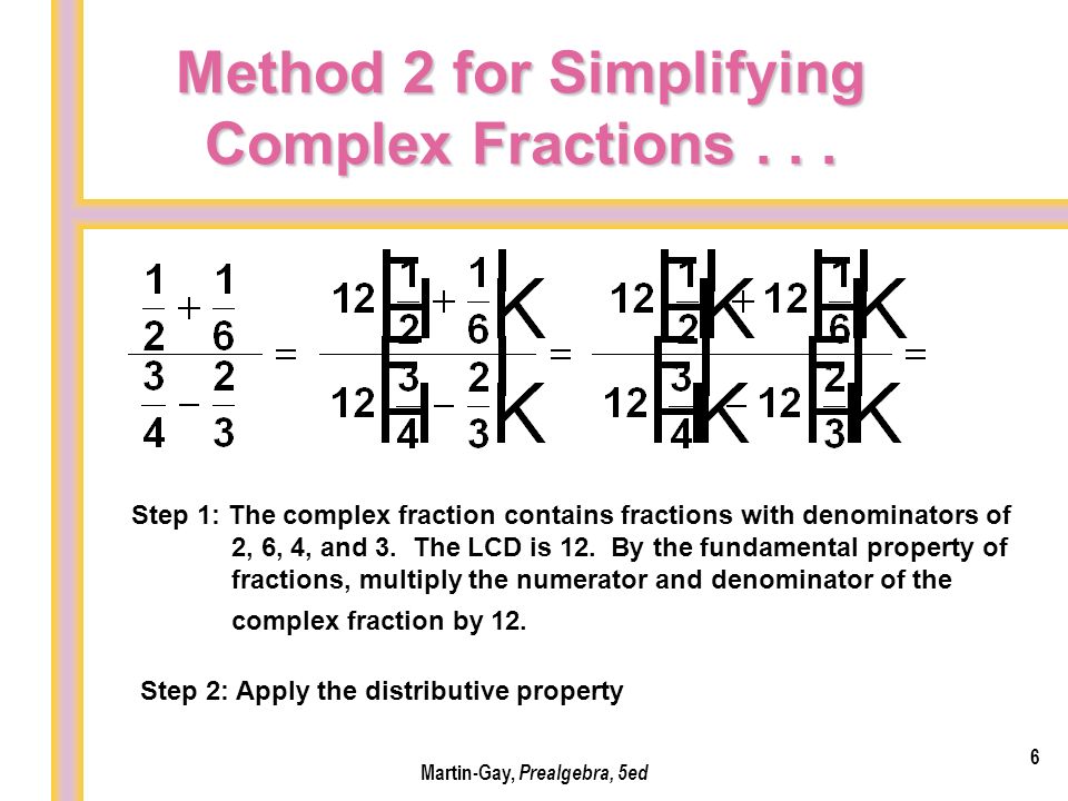 Method 2 for Simplifying Complex Fractions . . .