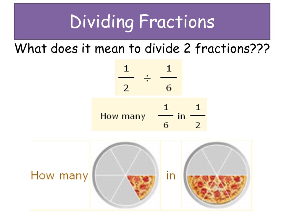 What does it mean to divide 2 fractions