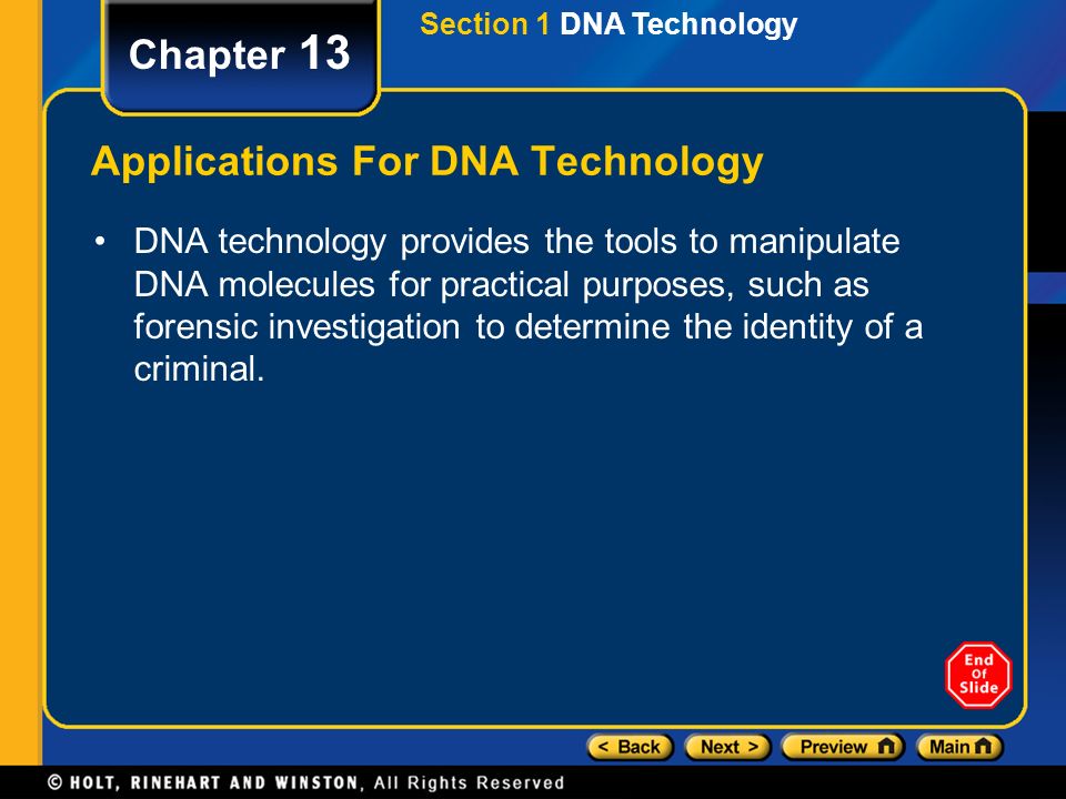 Applications For DNA Technology