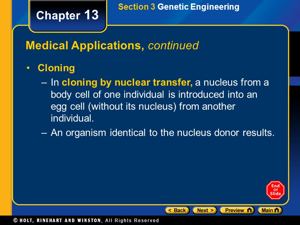 Medical Applications, continued