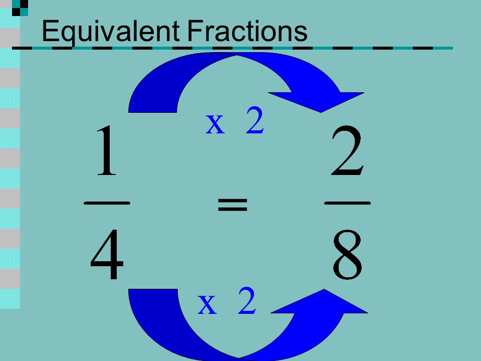 Equivalent Fractions x 2 = x 2